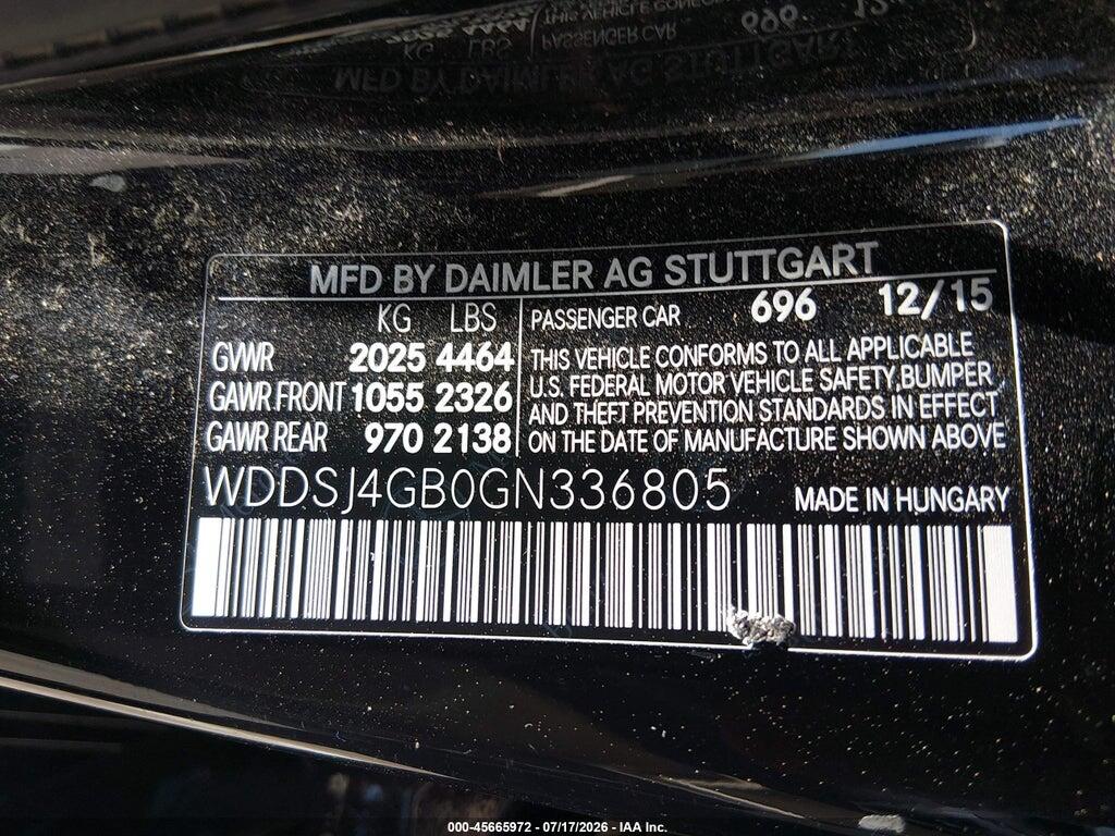 WDDSJ4GB0GN336805 2016 MERCEDES-BENZ CLA 250 photo no. 9
