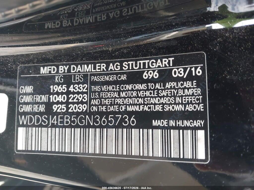 WDDSJ4EB5GN365736 2016 MERCEDES-BENZ CLA 250 photo no. 9