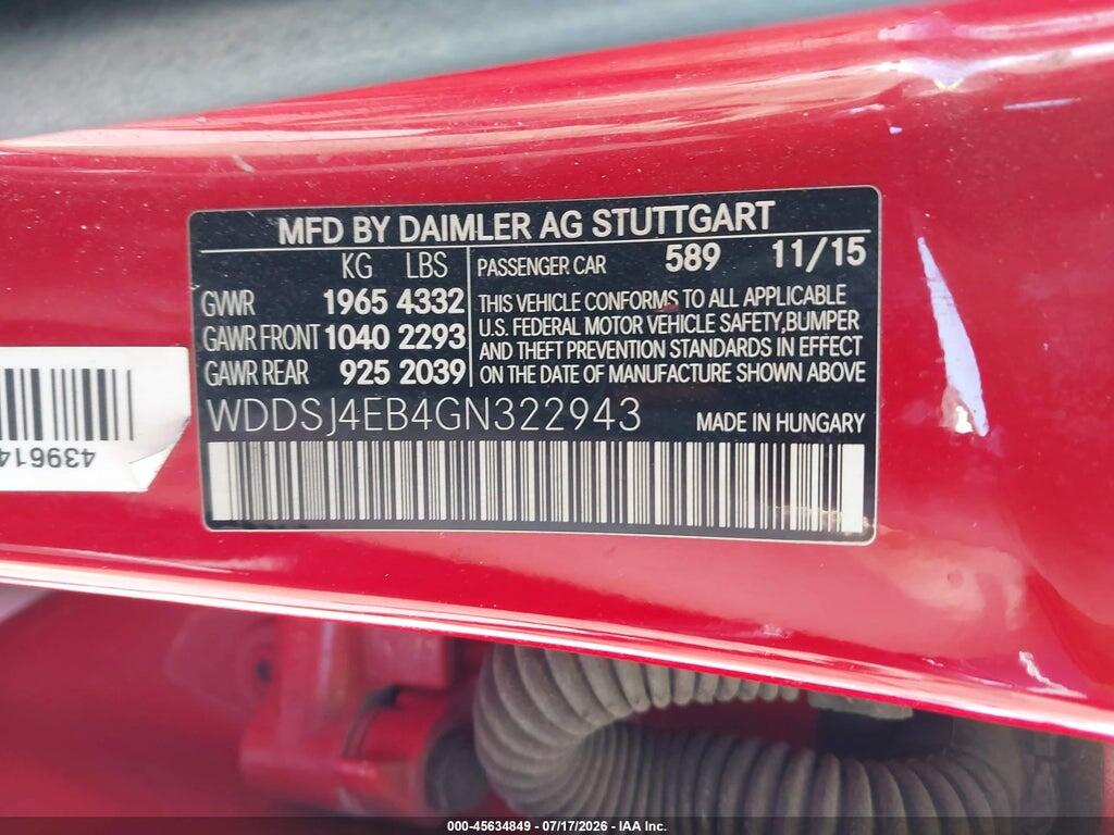 WDDSJ4EB4GN322943 2016 MERCEDES-BENZ CLA 250 photo no. 9