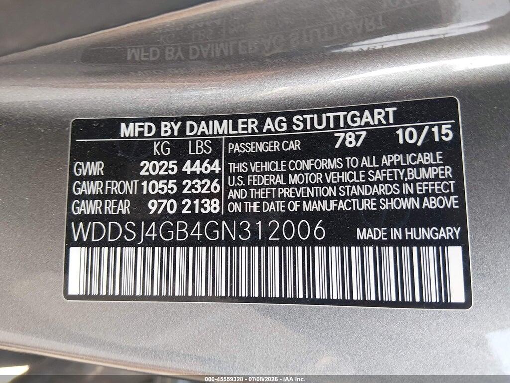 WDDSJ4GB4GN312006 2016 MERCEDES-BENZ CLA 250 photo no. 9