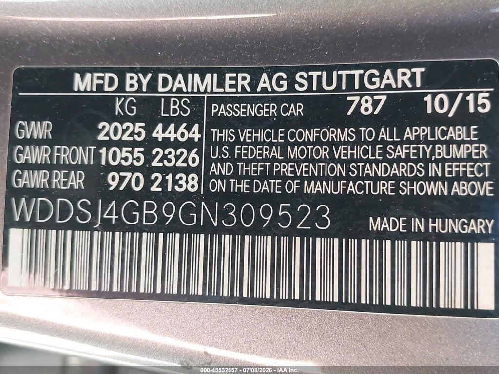 WDDSJ4GB9GN309523 2016 MERCEDES-BENZ CLA 250 photo no. 9