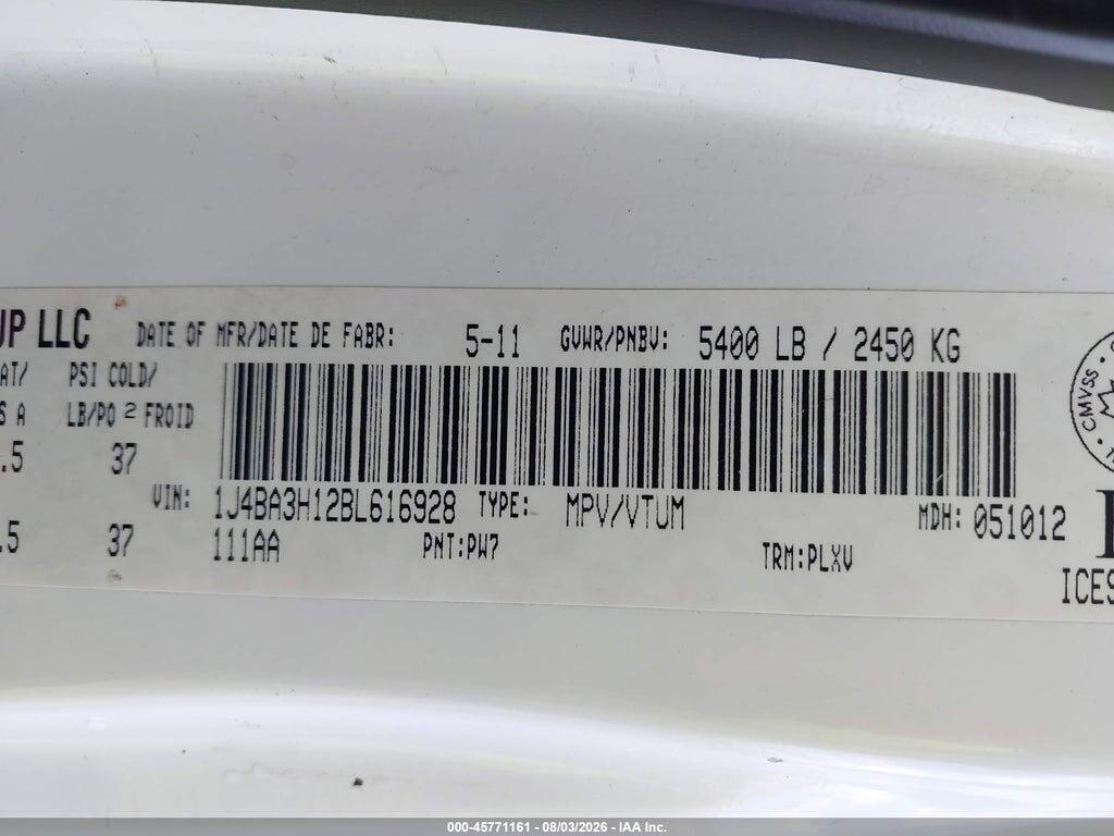 1J4BA3H12BL616928 2011 JEEP WRANGLER UNLIMITED photo no. 9
