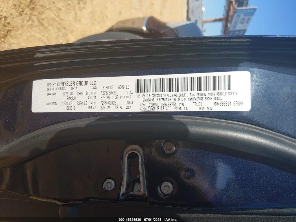 1C6RR7LT0ES436751 2014 RAM 1500 photo no. 7