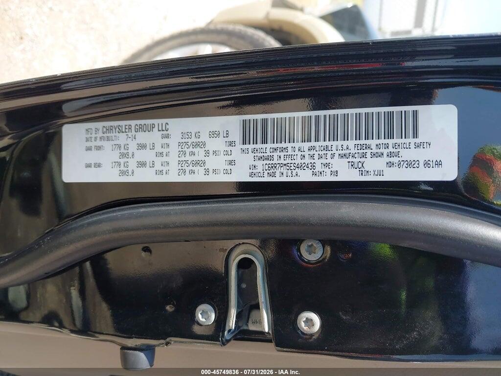 1C6RR7PM5ES402436 2014 RAM 1500 photo no. 9