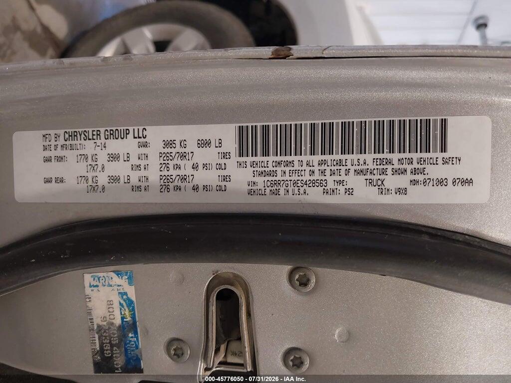 1C6RR7GT0ES428563 2014 RAM 1500 photo no. 9
