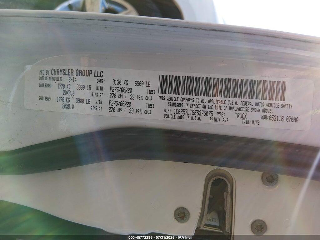 1C6RR7LT9ES375075 2014 RAM 1500 photo no. 9