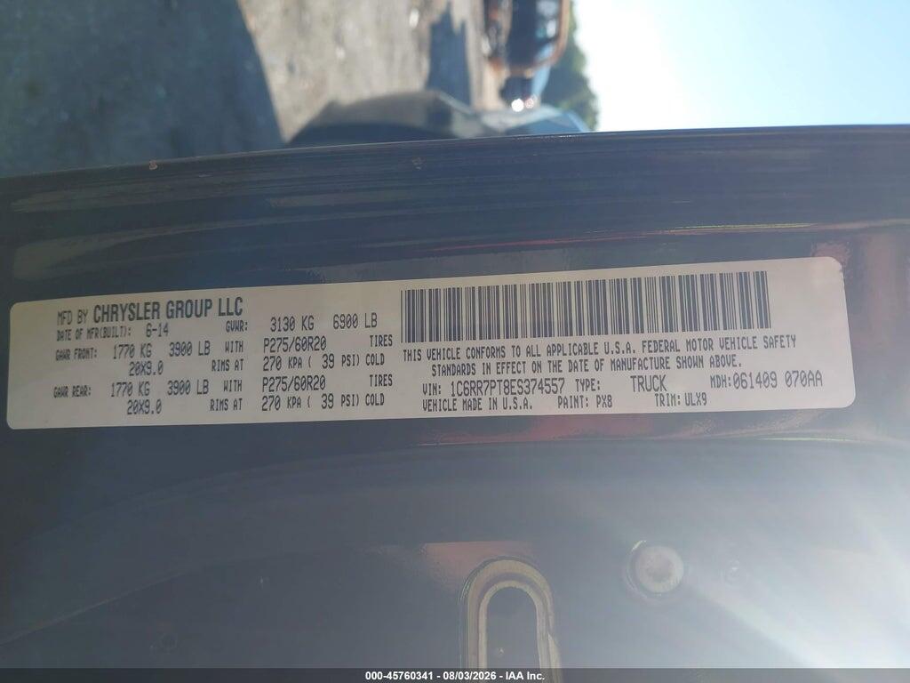 1C6RR7PT8ES374557 2014 RAM 1500 photo no. 9
