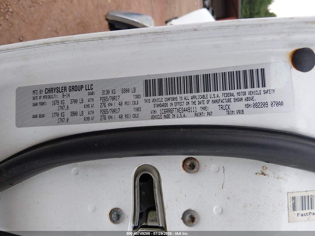1C6RR6FTXES449111 2014 RAM 1500 photo no. 9
