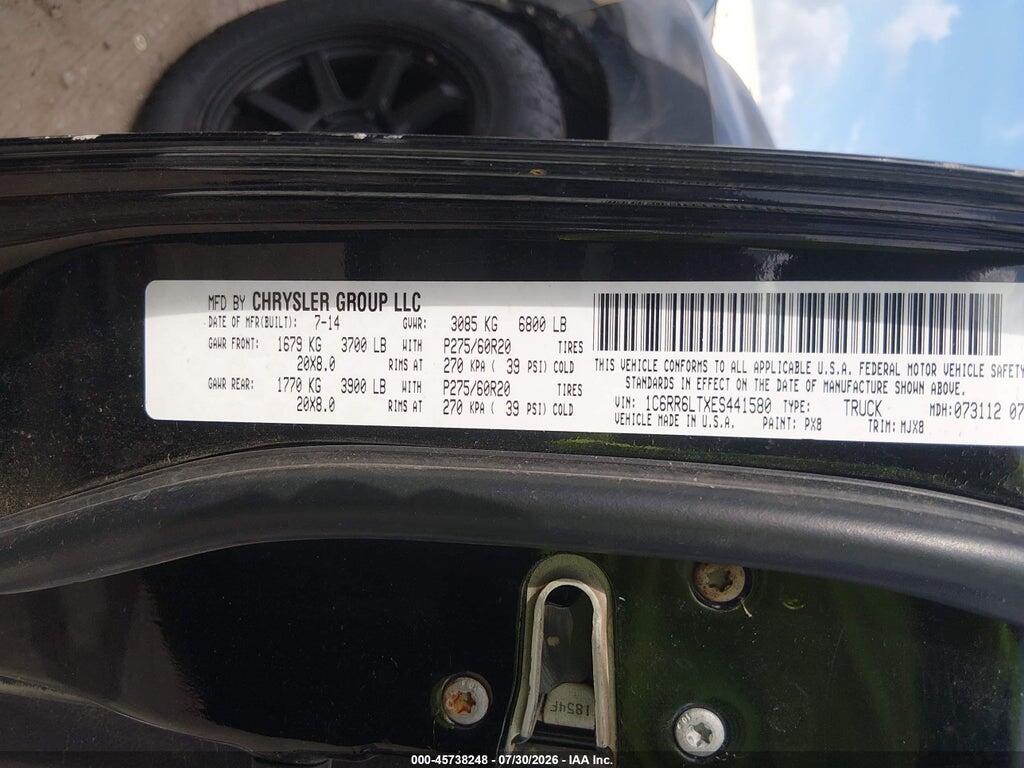 1C6RR6LTXES441580 2014 RAM 1500 photo no. 9