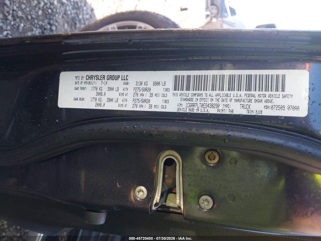 1C6RR7LT0ES438290 2014 RAM 1500 photo no. 9
