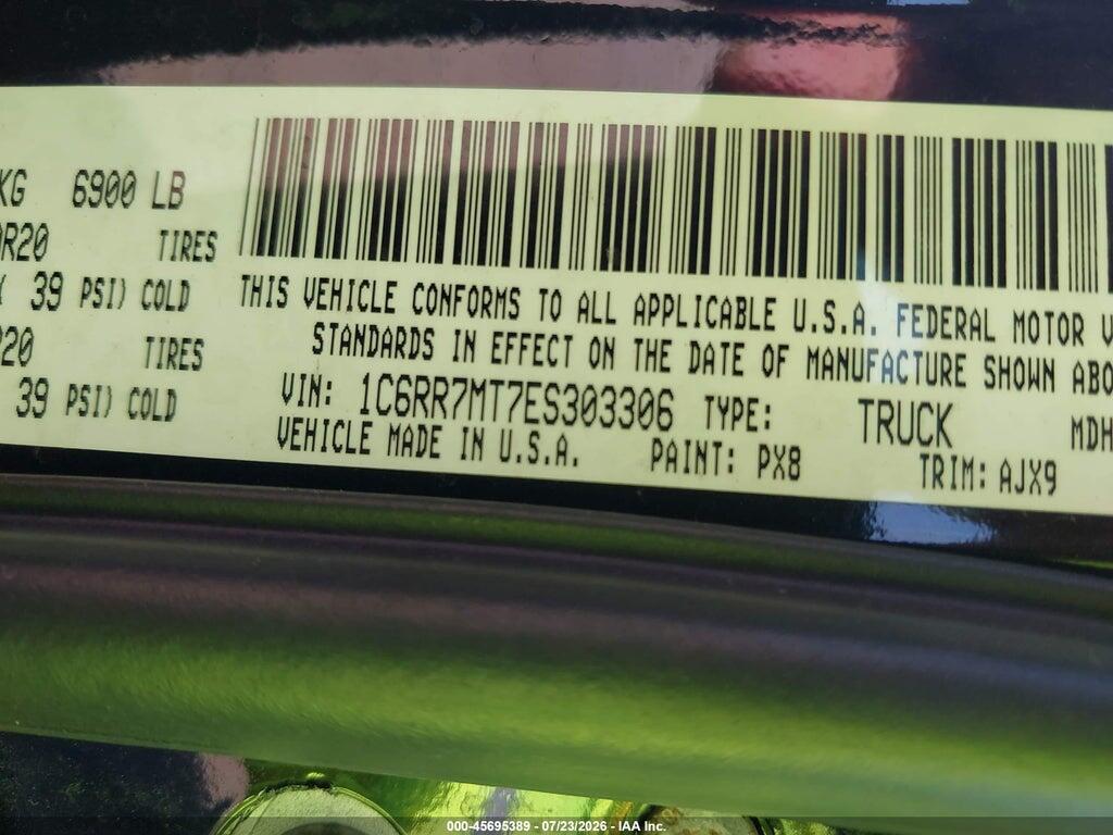 1C6RR7MT7ES303306 2014 RAM 1500 photo no. 9