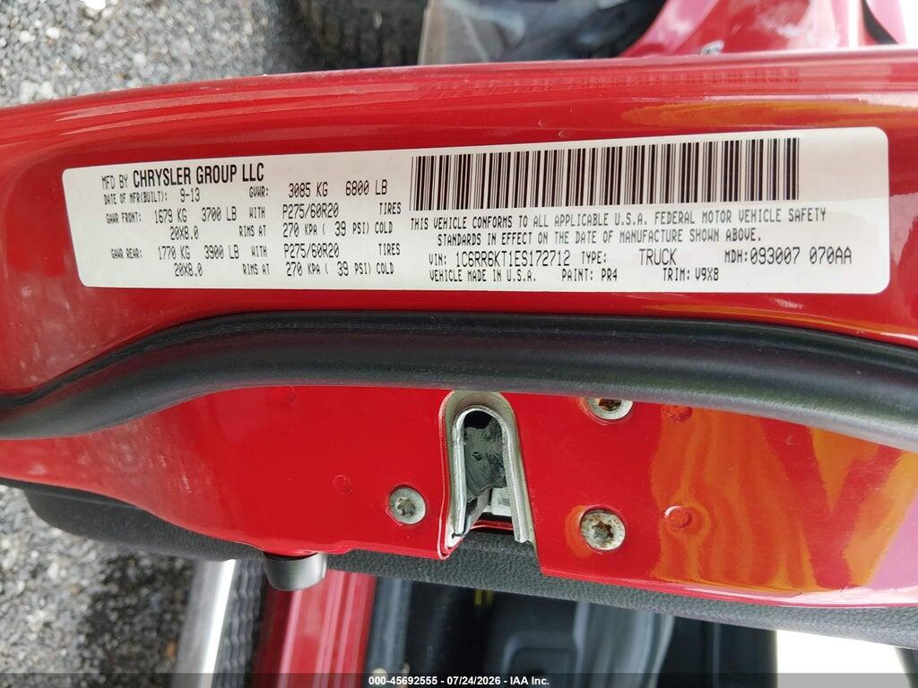 1C6RR6KT1ES172712 2014 RAM 1500 photo no. 9