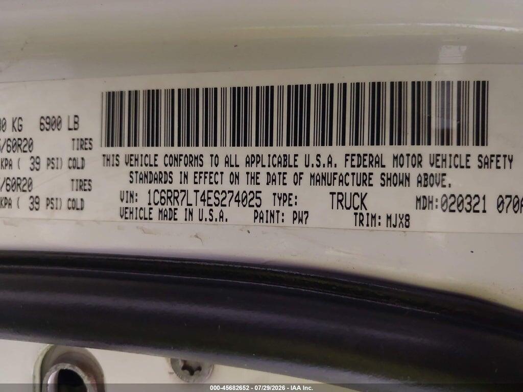 1C6RR7LT4ES274025 2014 RAM 1500 photo no. 9