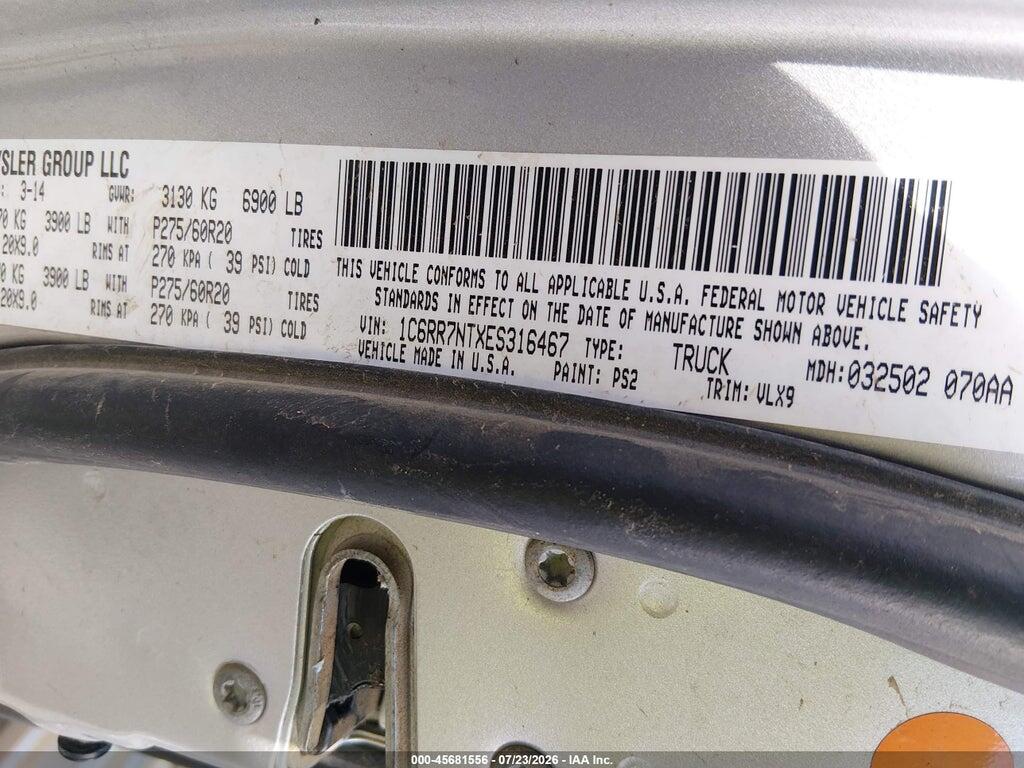 1C6RR7NTXES316467 2014 RAM 1500 photo no. 9