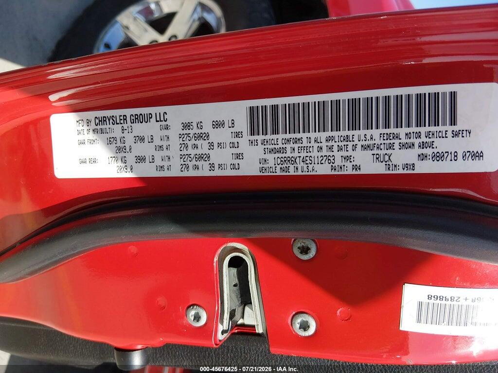 1C6RR6KT4ES112763 2014 RAM 1500 photo no. 9