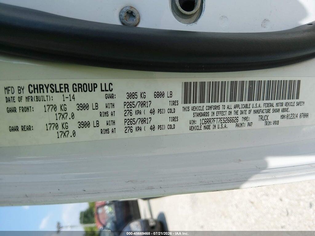 1C6RR7FT7ES266626 2014 RAM 1500 photo no. 9