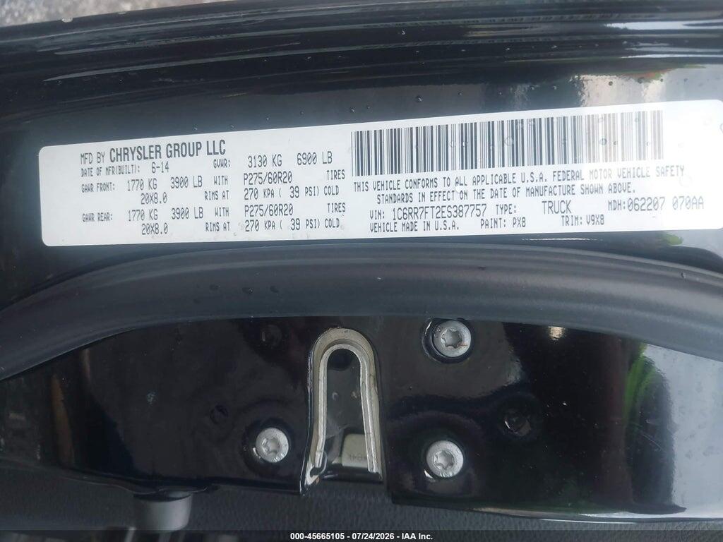 1C6RR7FT2ES387757 2014 RAM 1500 photo no. 9