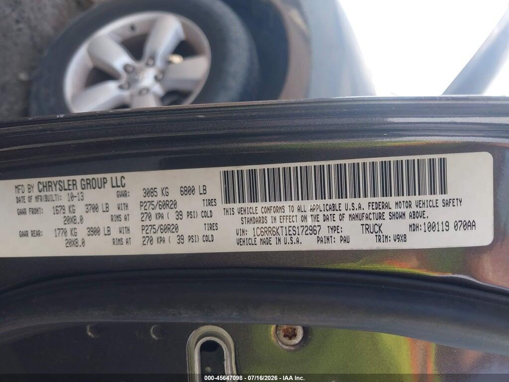 1C6RR6KT1ES172967 2014 RAM 1500 photo no. 9