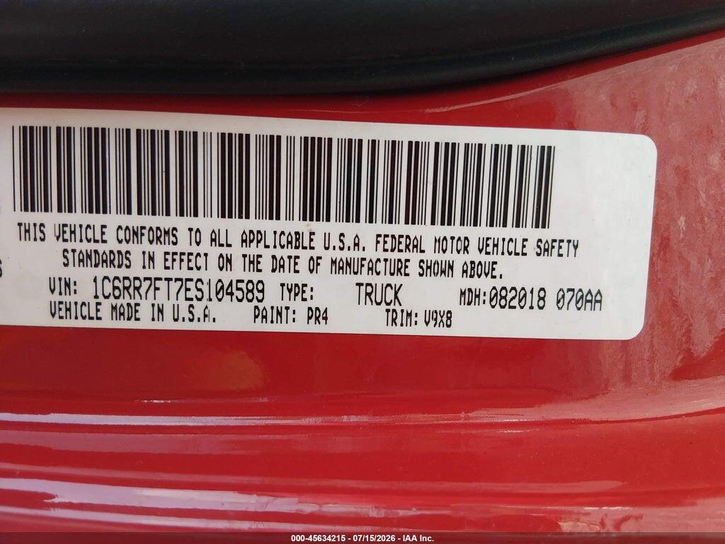 1C6RR7FT7ES104589 2014 RAM 1500 photo no. 9
