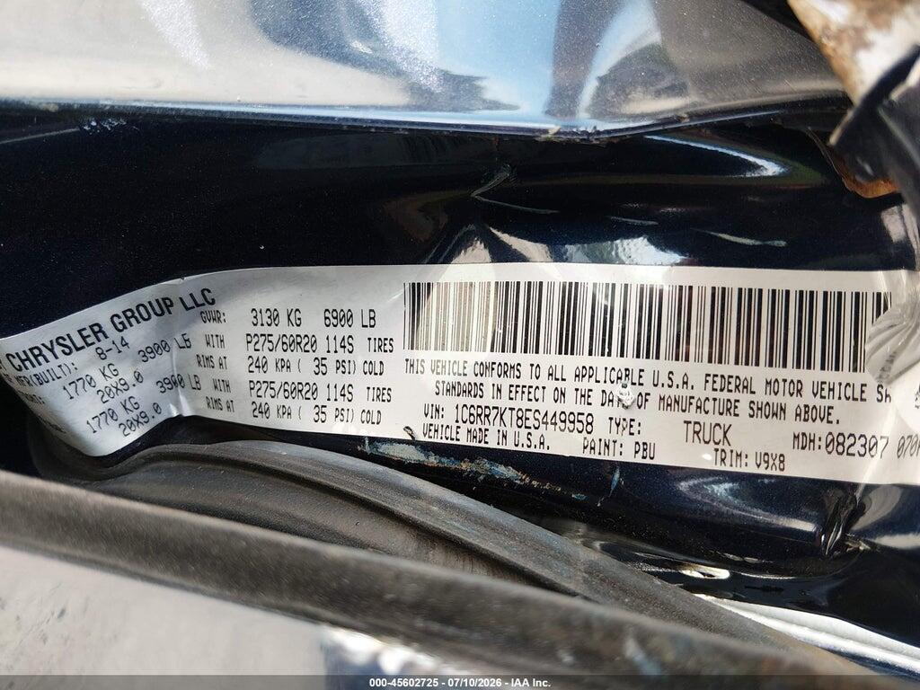 1C6RR7KT8ES449958 2014 RAM 1500 photo no. 9