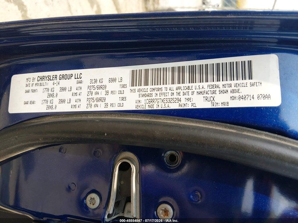 1C6RR7GTXES325294 2014 RAM 1500 photo no. 9