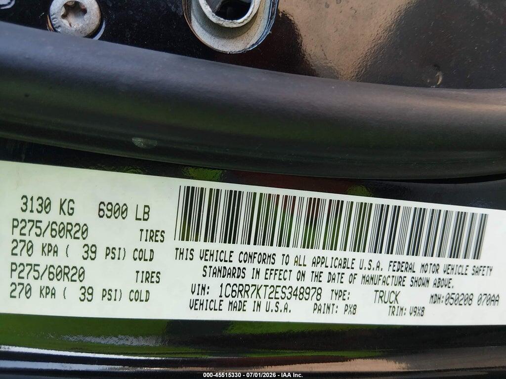1C6RR7KT2ES348978 2014 RAM 1500 photo no. 9