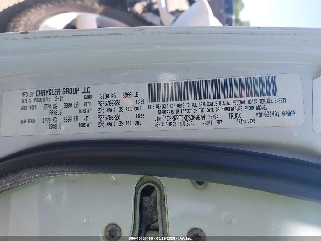 1C6RR7TTXES300644 2014 RAM 1500 photo no. 9