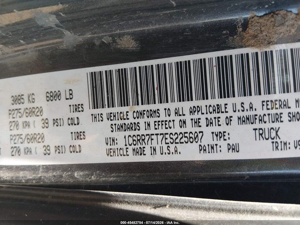 1C6RR7FT7ES225607 2014 RAM 1500 photo no. 9