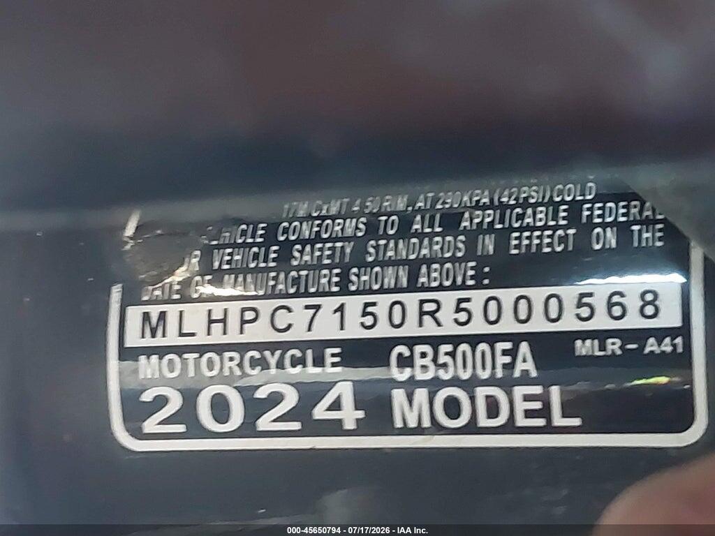 MLHPC7150R5000568 2024 HONDA CB500 photo no. 10
