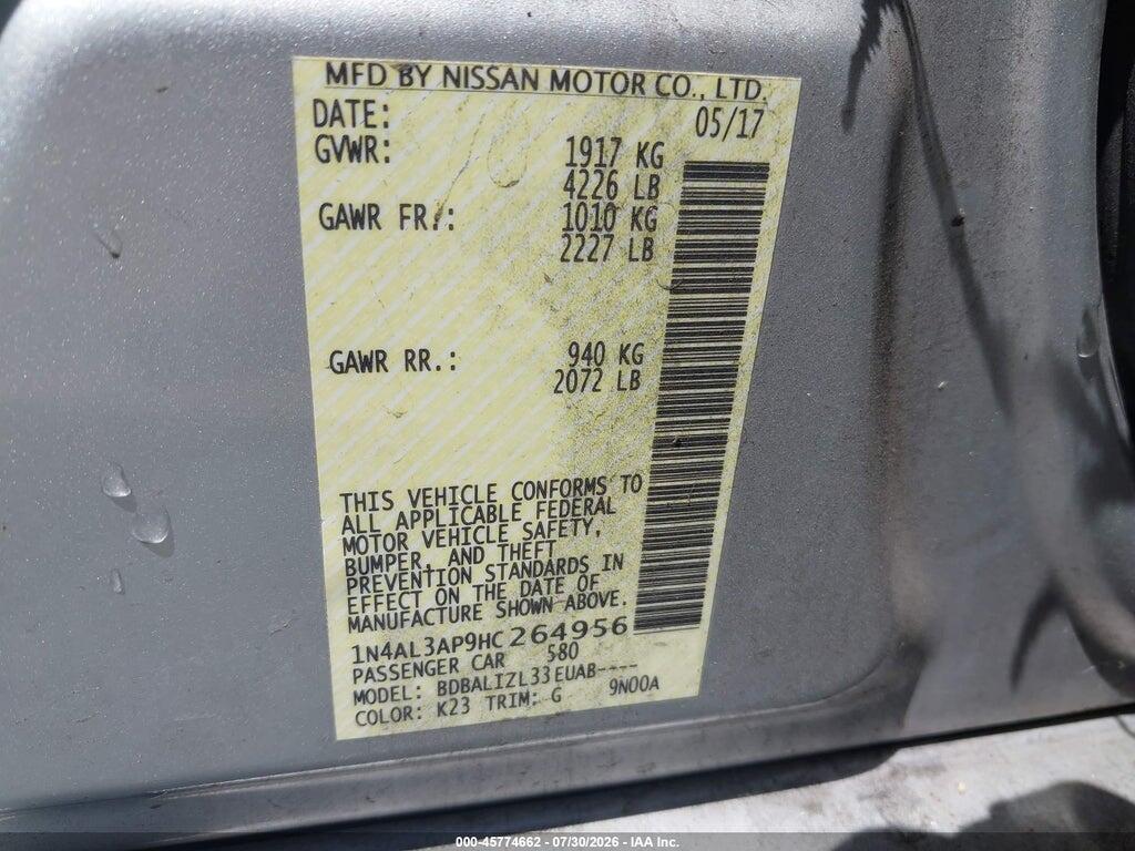 1N4AL3AP9HC264956 2017 NISSAN ALTIMA photo no. 9