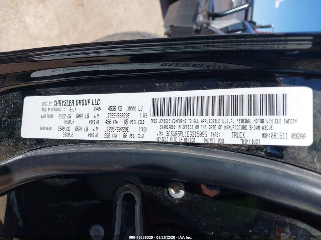 3C6UR5PL1EG315095 2014 RAM 2500 photo no. 9