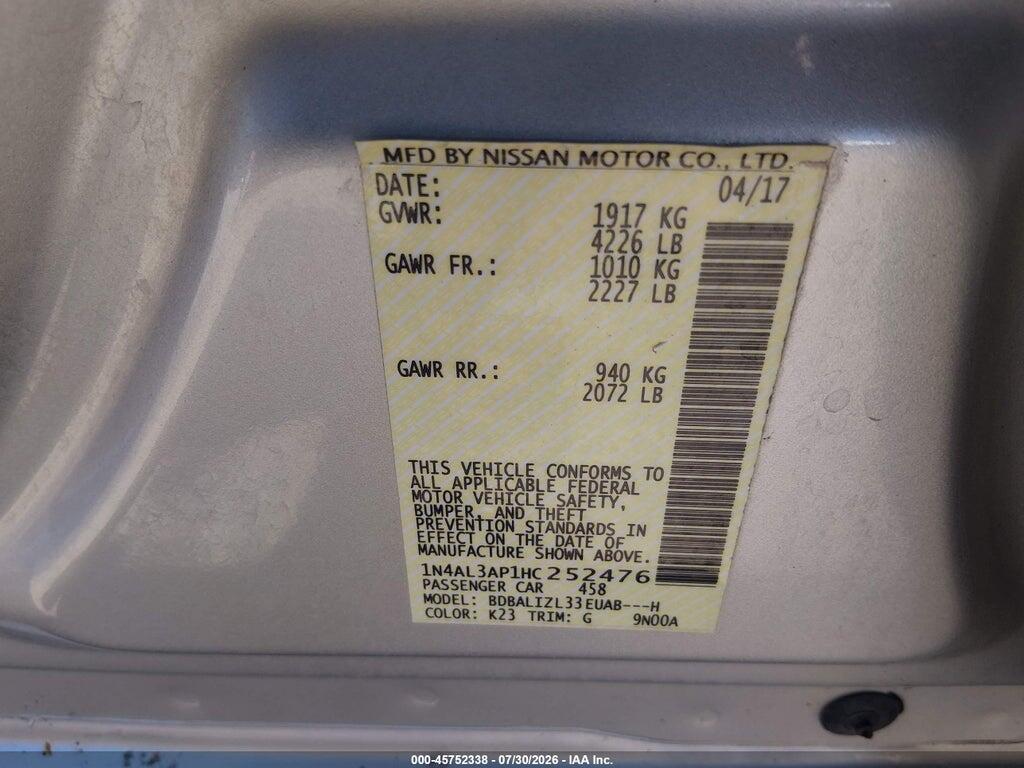 1N4AL3AP1HC252476 2017 NISSAN ALTIMA photo no. 9