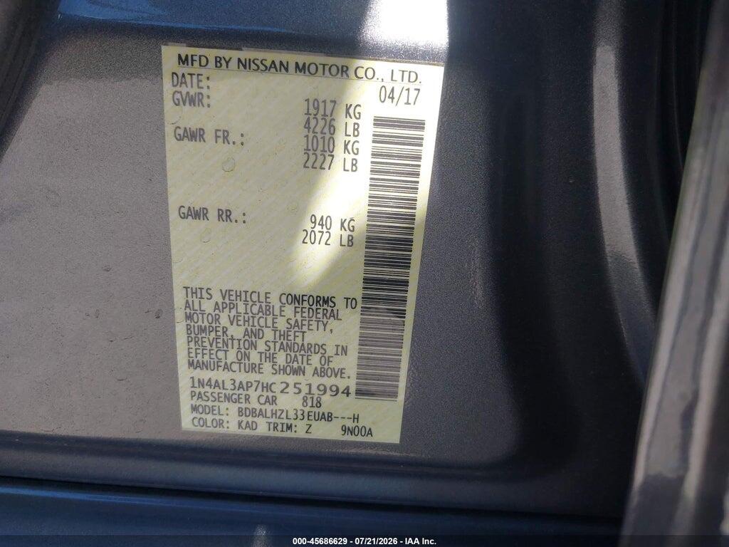 1N4AL3AP7HC251994 2017 NISSAN ALTIMA photo no. 9