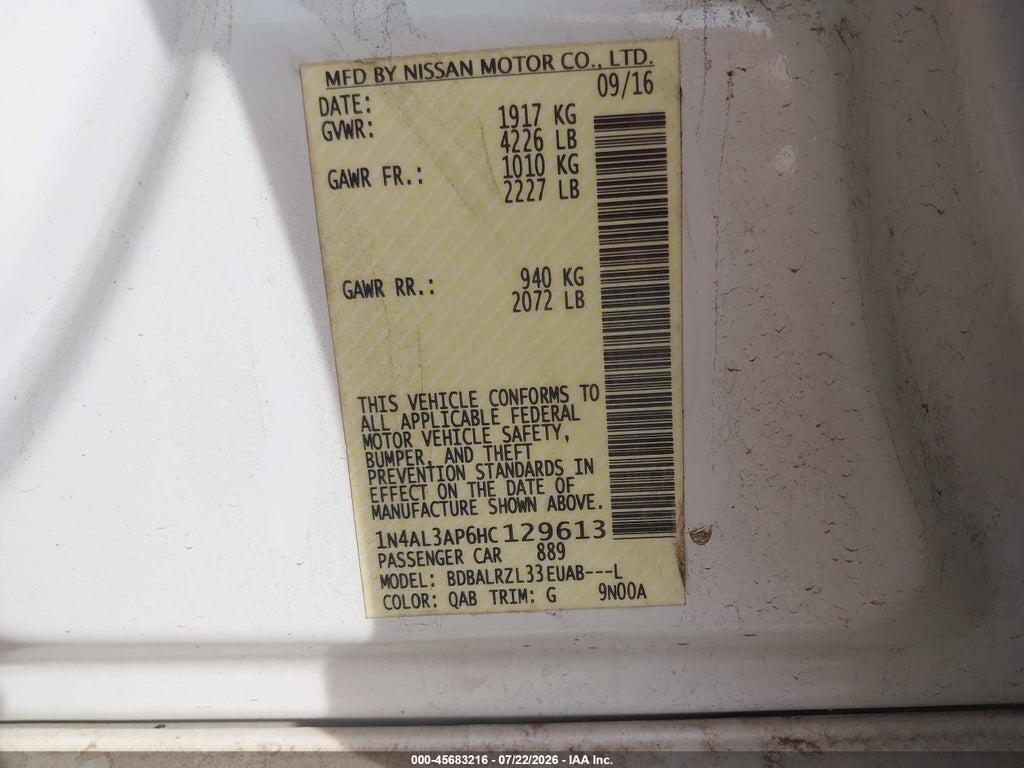 1N4AL3AP6HC129613 2017 NISSAN ALTIMA photo no. 9