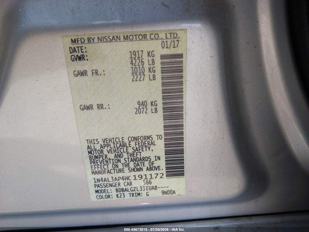 1N4AL3AP4HC191172 2017 NISSAN ALTIMA photo no. 9