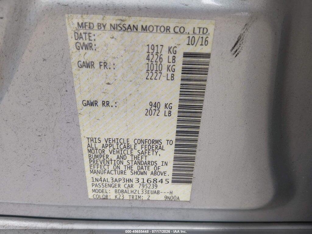 1N4AL3AP3HN316845 2017 NISSAN ALTIMA photo no. 9