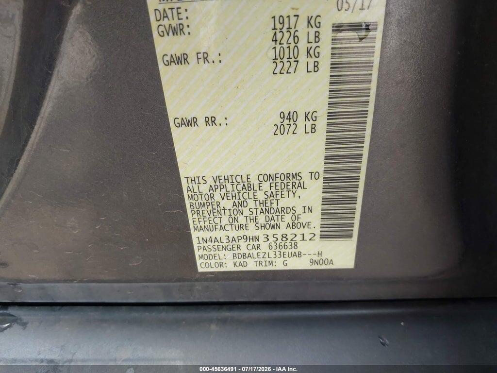 1N4AL3AP9HN358212 2017 NISSAN ALTIMA photo no. 9