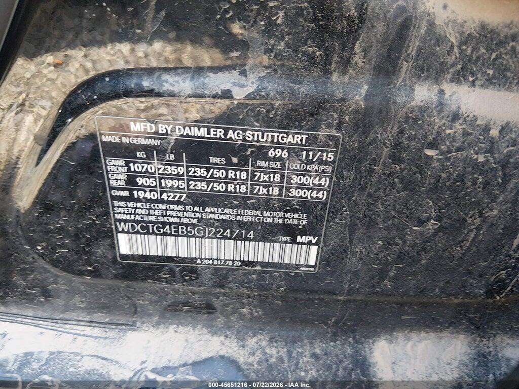 WDCTG4EB5GJ224714 2016 MERCEDES-BENZ GLA 250 photo no. 9