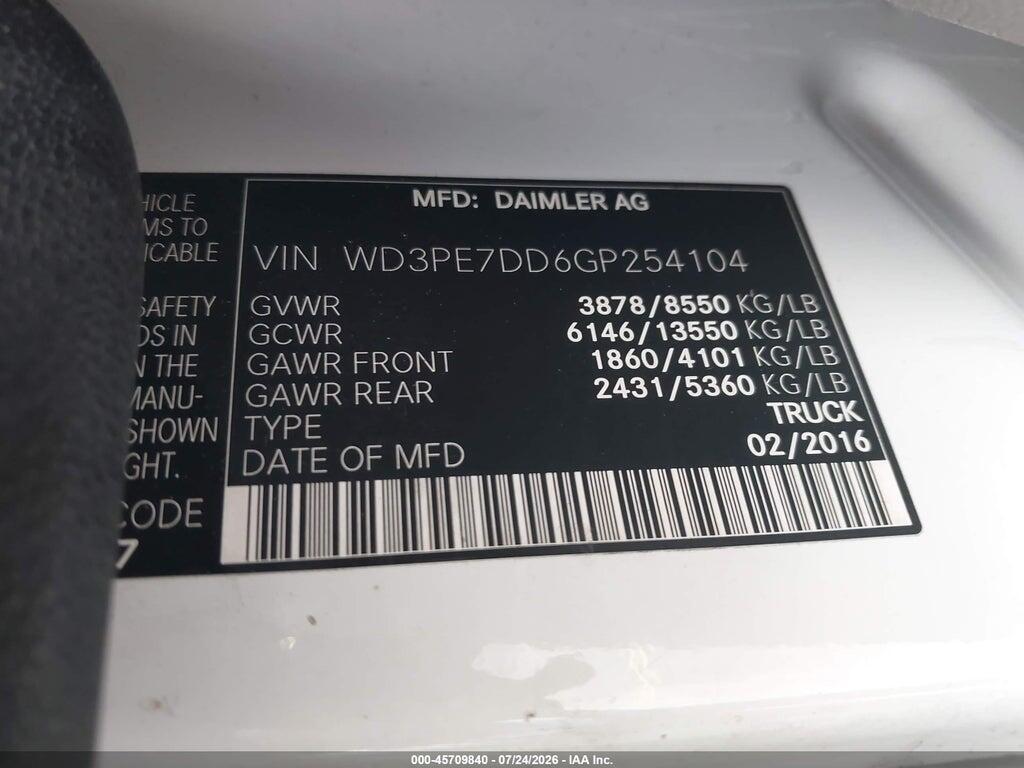 WD3PE7DD6GP254104 2016 MERCEDES-BENZ SPRINTER 2500 photo no. 9