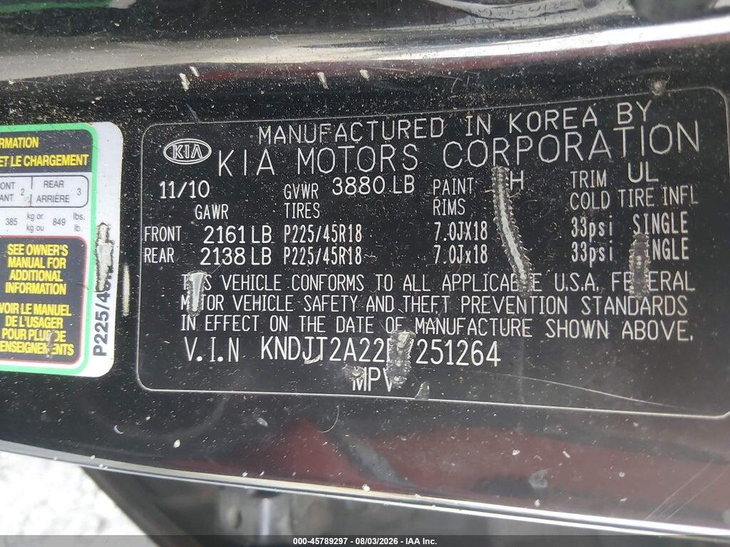 KNDJT2A22B7251264 2011 KIA SOUL photo no. 9