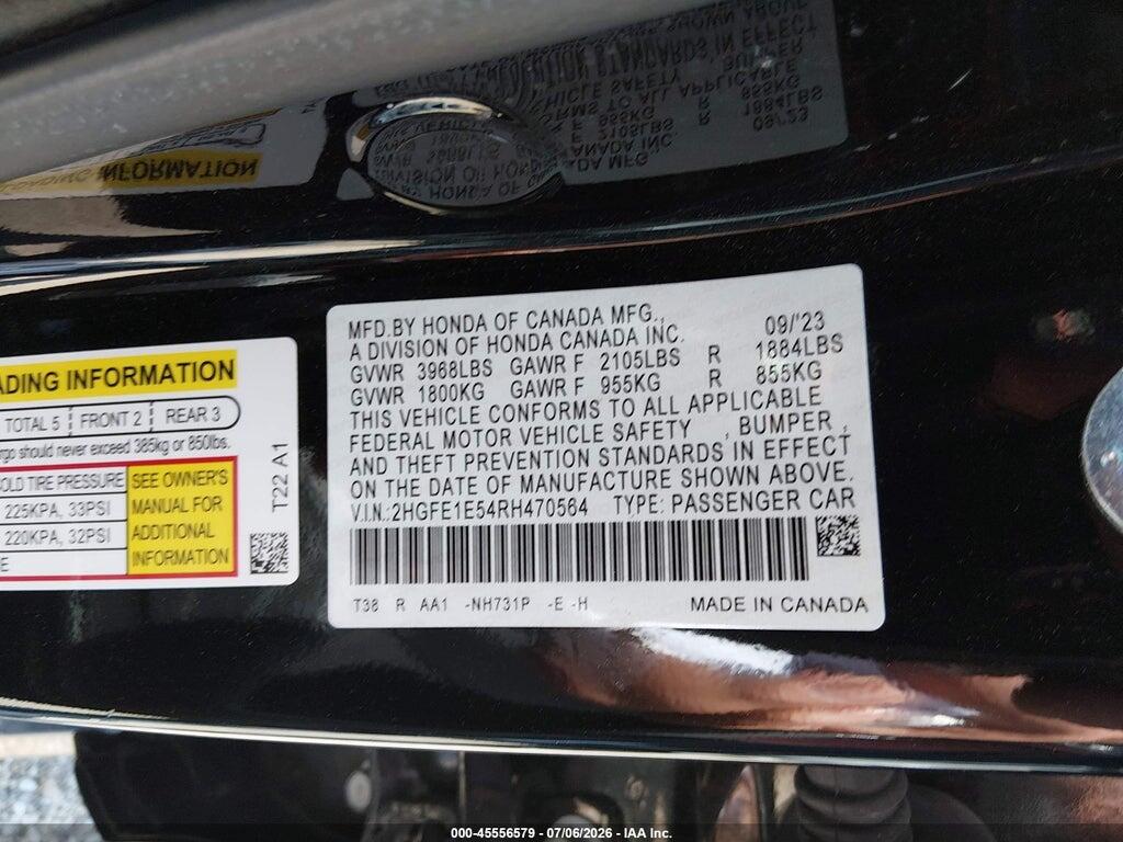 2HGFE1E54RH470564 2024 HONDA CIVIC SI photo no. 9