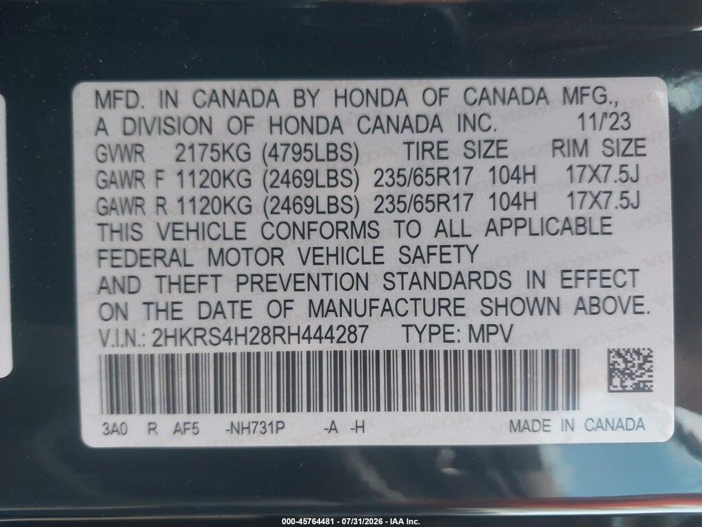 2HKRS4H28RH444287 2024 HONDA CR-V photo no. 9