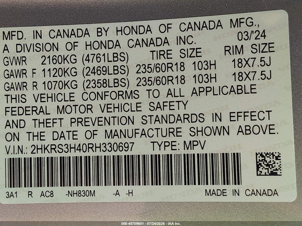 2HKRS3H40RH330697 2024 HONDA CR-V photo no. 9