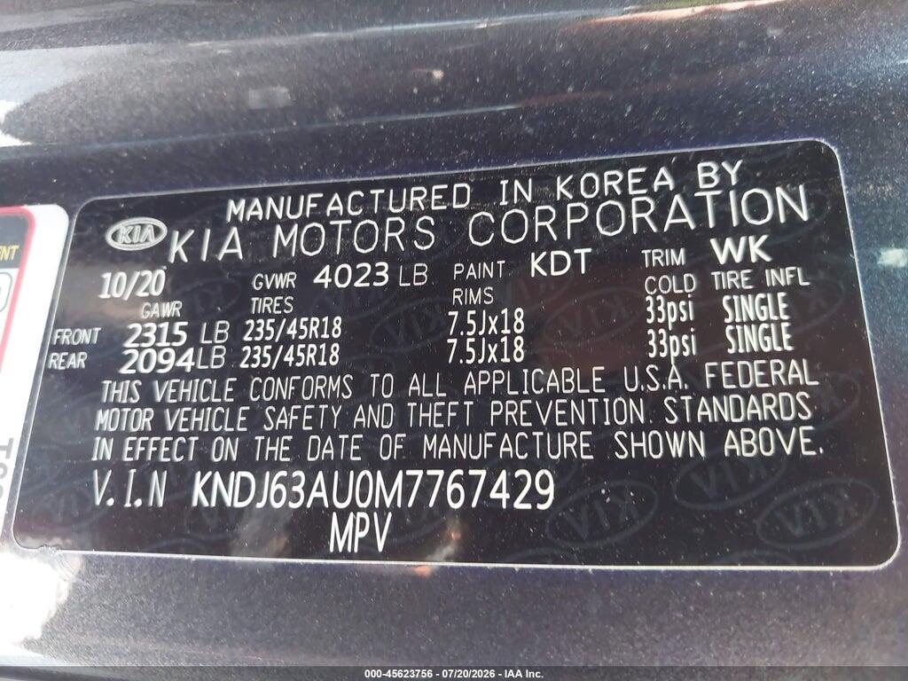 KNDJ63AU0M7767429 2021 KIA SOUL photo no. 9