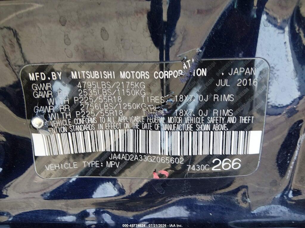 JA4AD2A33GZ065602 2016 MITSUBISHI OUTLANDER photo no. 9