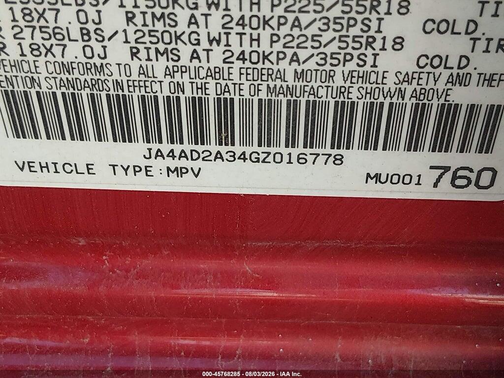 JA4AD2A34GZ016778 2016 MITSUBISHI OUTLANDER photo no. 9