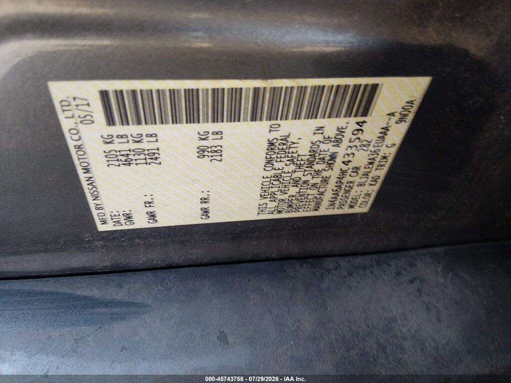 1N4AA6AP4HC433594 2017 NISSAN MAXIMA photo no. 9