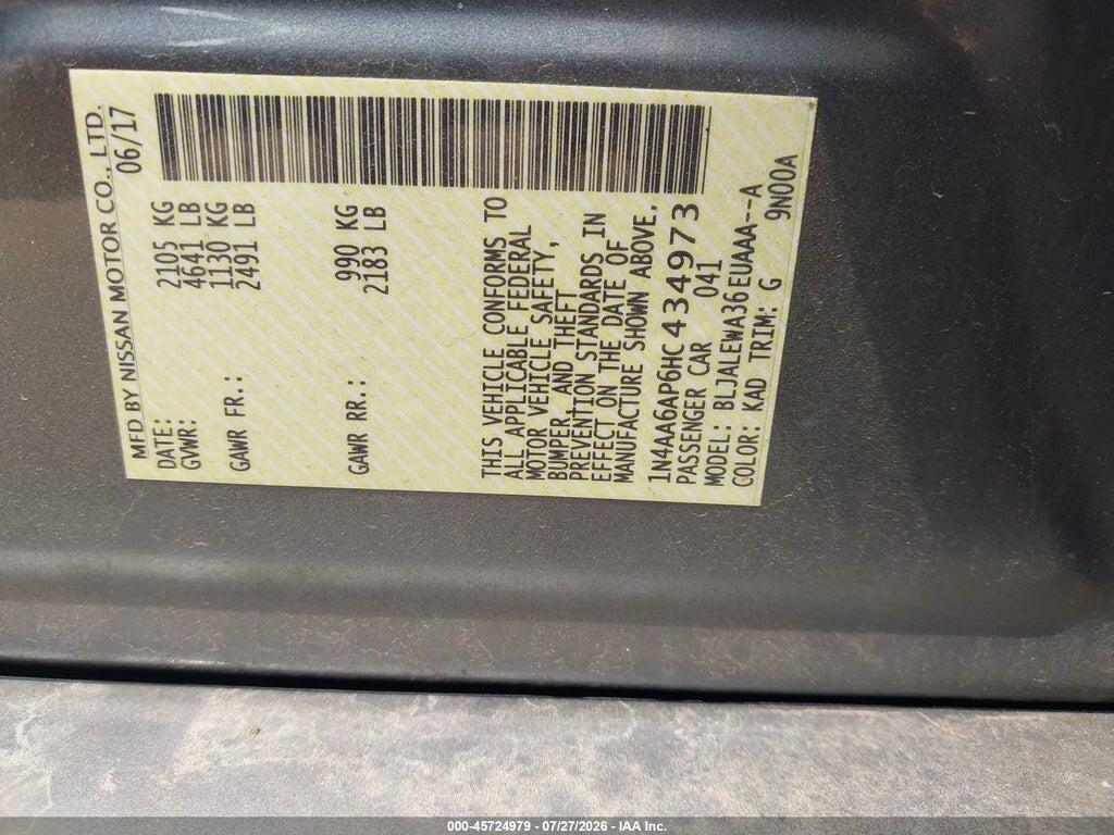 1N4AA6AP6HC434973 2017 NISSAN MAXIMA photo no. 9