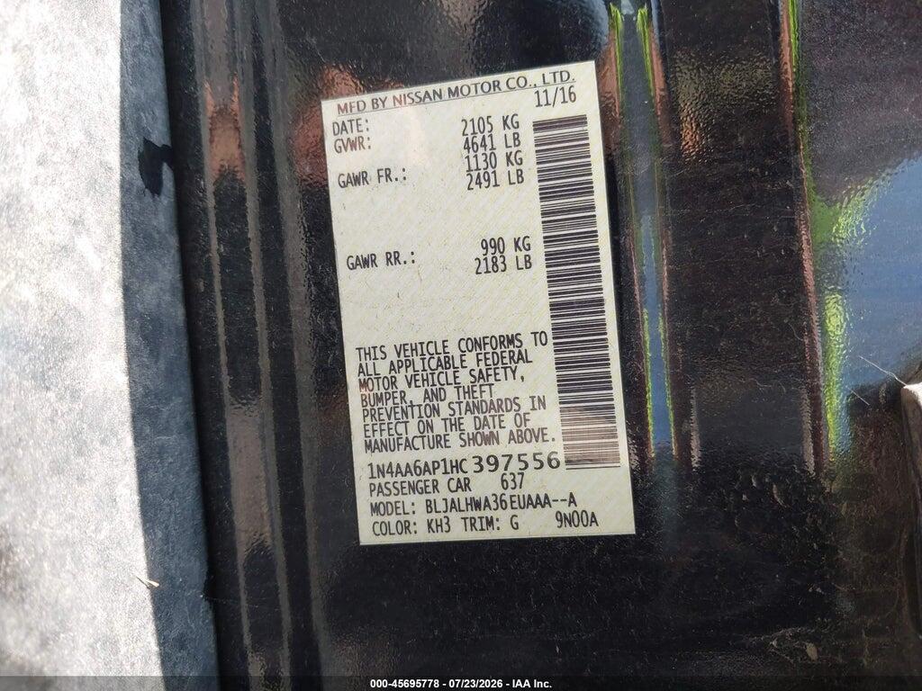1N4AA6AP1HC397556 2017 NISSAN MAXIMA photo no. 9