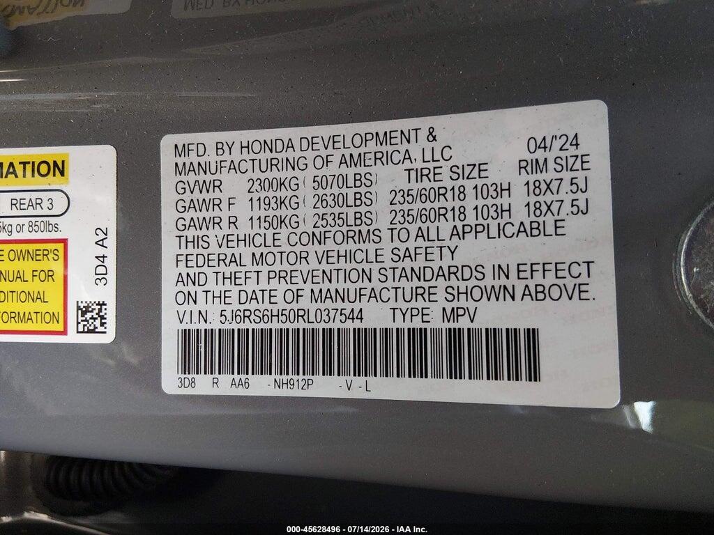 5J6RS6H50RL037544 2024 HONDA CR-V HYBRID photo no. 9